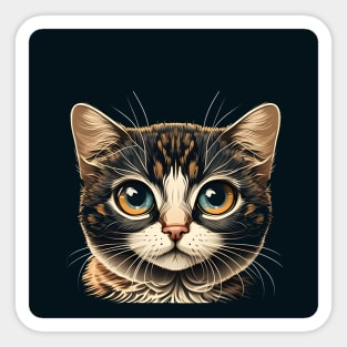 Happy Cat Kitten Lover, Cute Cat Face Sticker